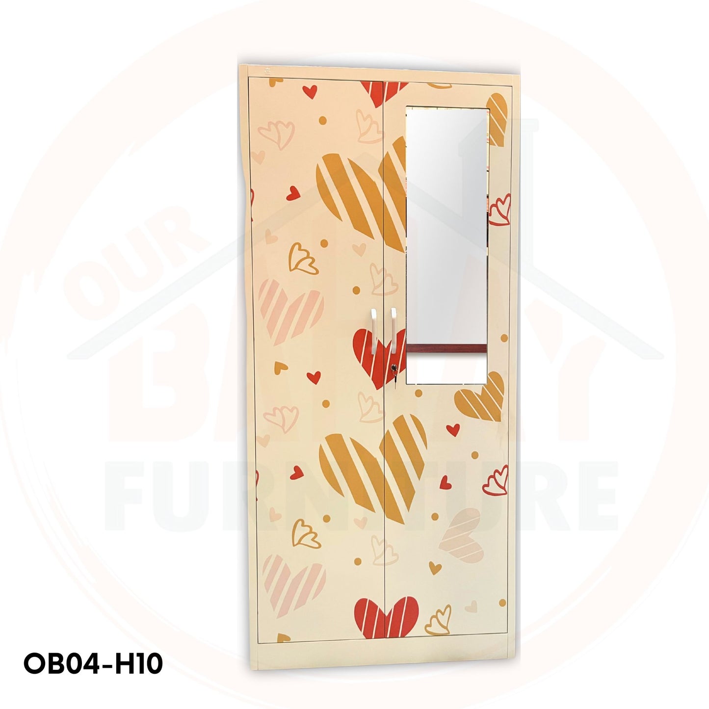 OB04-H10 Metal Steel Cabinet / Wardrobe | 2 Swing Door