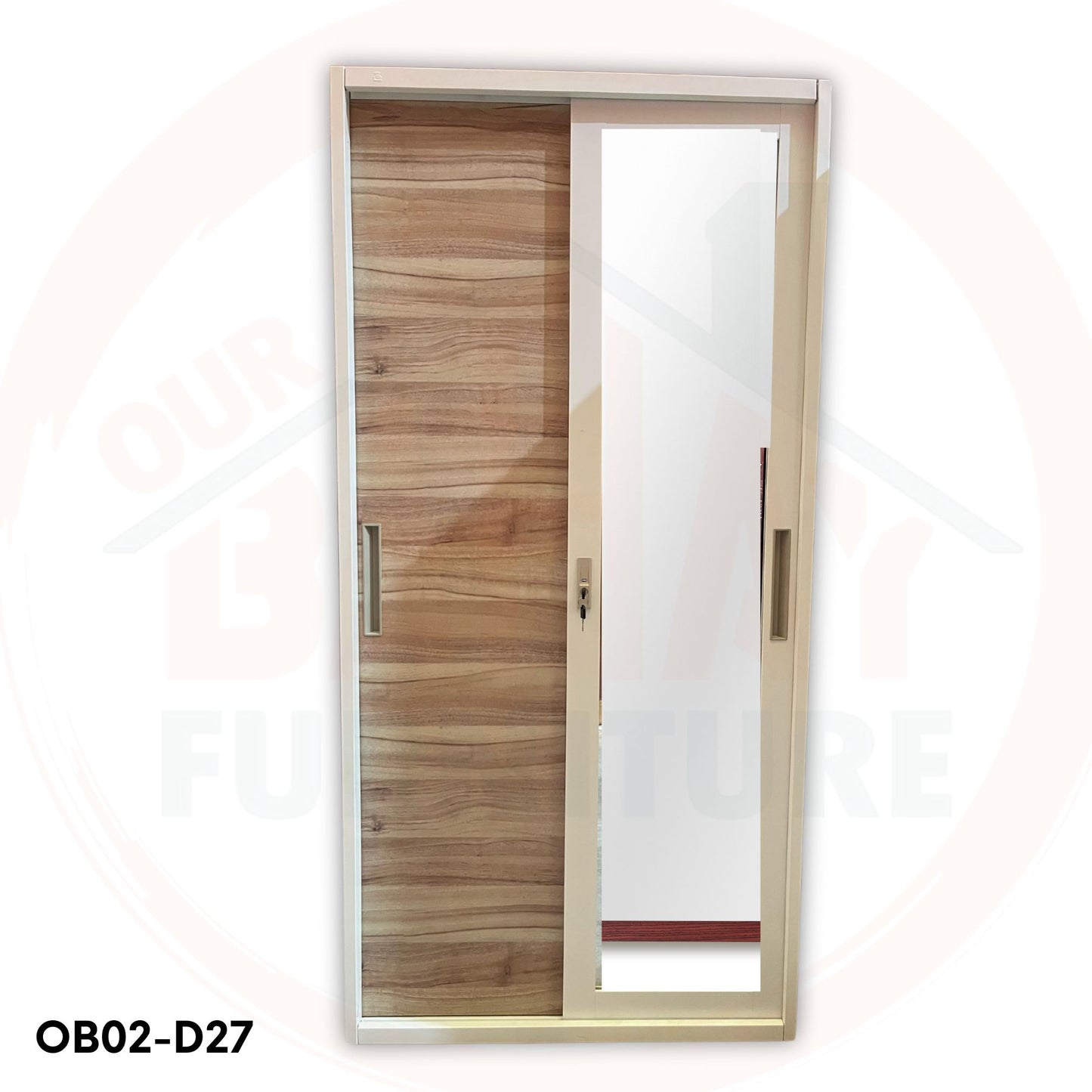 OB02-D27 Metal Steel Cabinet / Wardrobe | 2 Sliding Door