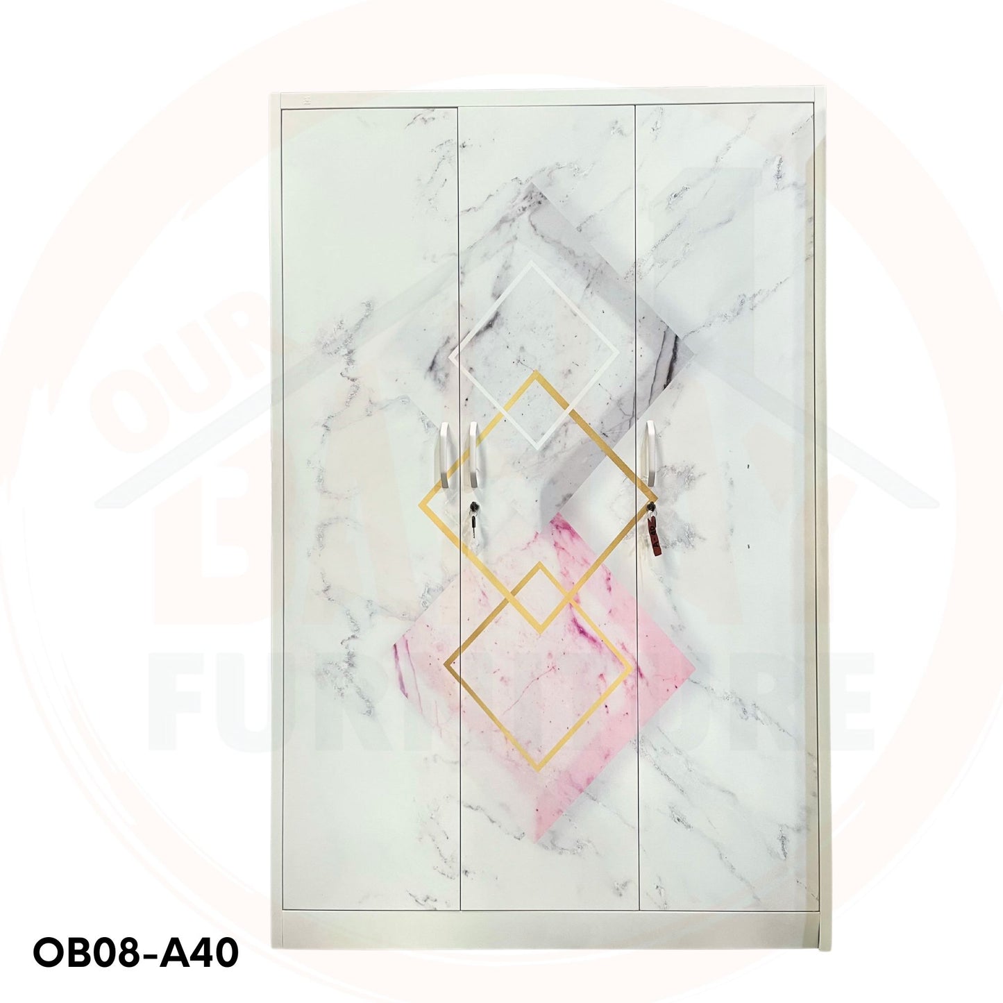OB08-A40 Metal Steel Cabinet / Wardrobe | 3 Swing Door