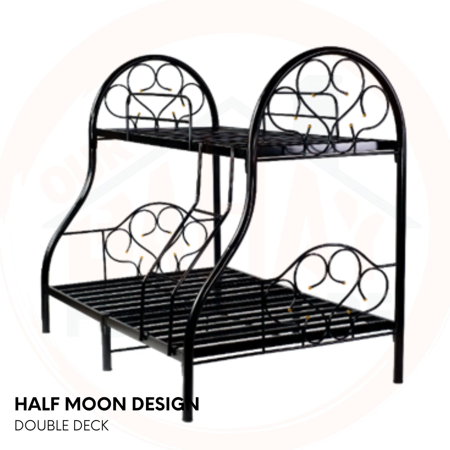 Half Moon Double Deck Bed Frame