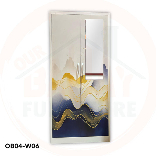 OB04-W06 Metal Steel Cabinet / Wardrobe | 2 Swing Door