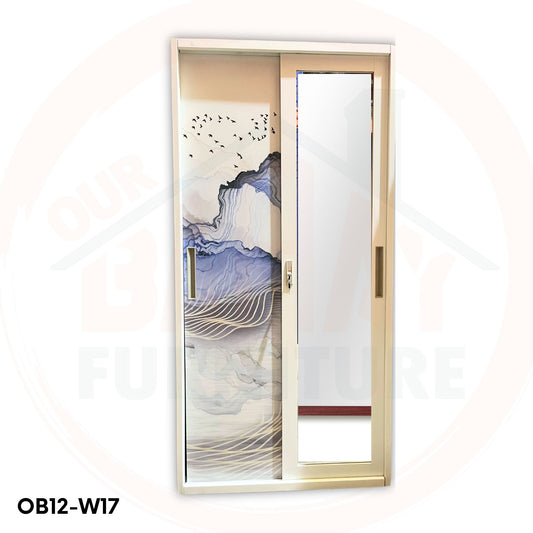 OB12-W17 Metal Steel Cabinet / Wardrobe | 2 Sliding Door