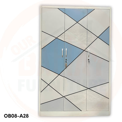 OB08-A28 Metal Steel Cabinet / Wardrobe | 3 Swing Door