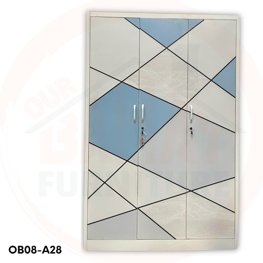OB08-A28 Metal Steel Cabinet / Wardrobe | 3 Swing Door