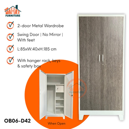 OB06-D42 Metal Steel Cabinet / Wardrobe | 2 Swing Door