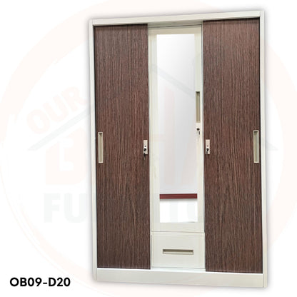 OB09-D16 Metal Steel Cabinet / Wardrobe | 3 Sliding Door
