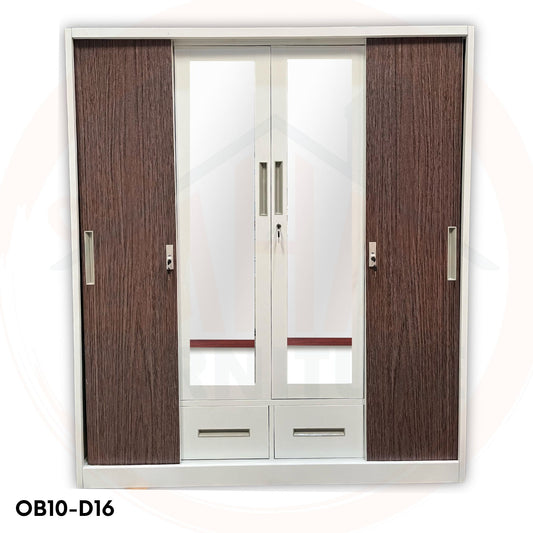 OB10-D16 Metal Steel Cabinet / Wardrobe | 4 Sliding Door