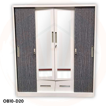 OB10-D20 Metal Steel Cabinet / Wardrobe | 4 Sliding Door