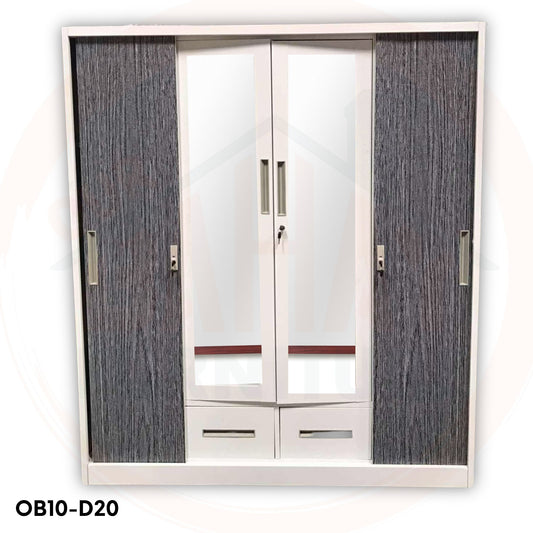OB10-D20 Metal Steel Cabinet / Wardrobe | 4 Sliding Door