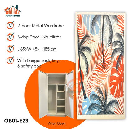 OB01-E23 Metal Steel Cabinet / Wardrobe | 2 Swing Door