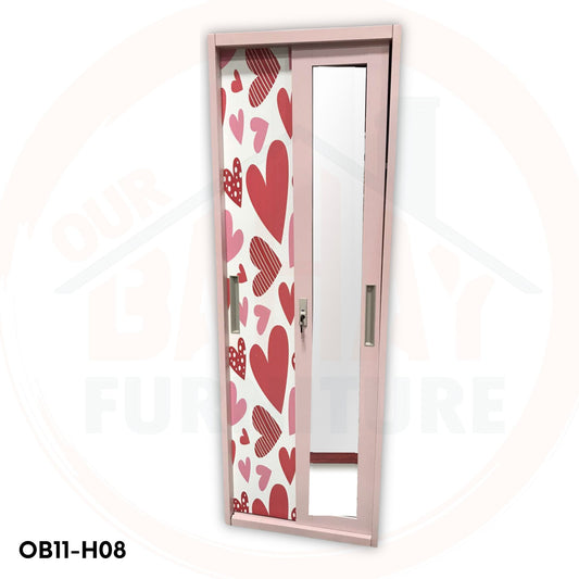 OB11-H08 Metal Steel Cabinet / Wardrobe | 2 Sliding Door
