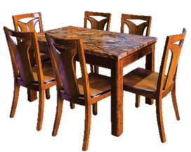 DT-816 6-Seater Dining Set | Marble Top